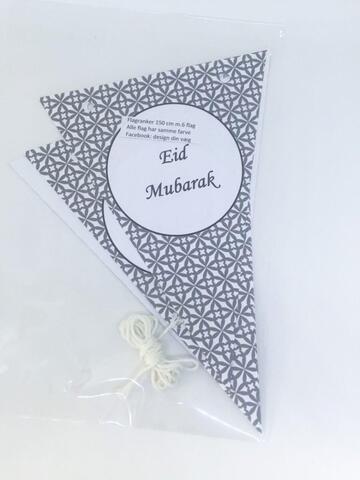 Eid Mubarak Pynt sort/hvid