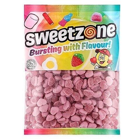 Fizzy Strawberry Hearts Sweetzone 1Kg